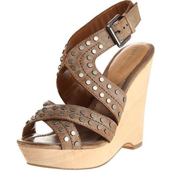True Religion Shoes - Saga Studded Wedge Sandals True Religion Size 9.5